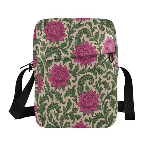 messenger bag for women crossbody Small Crossbody Bag Women Womens Cross Body Purse Adjustable Strap for outdoor sports outdoor sports- Vintage Horseshoe flower Pattern