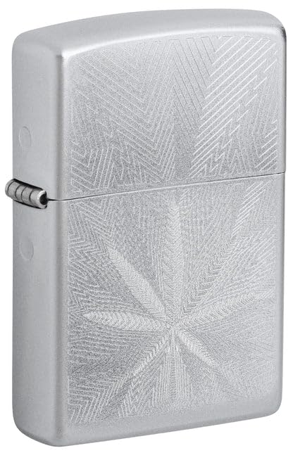 Zippo Encendedor Grabado Diseño Hoja Satinado miniatura 1