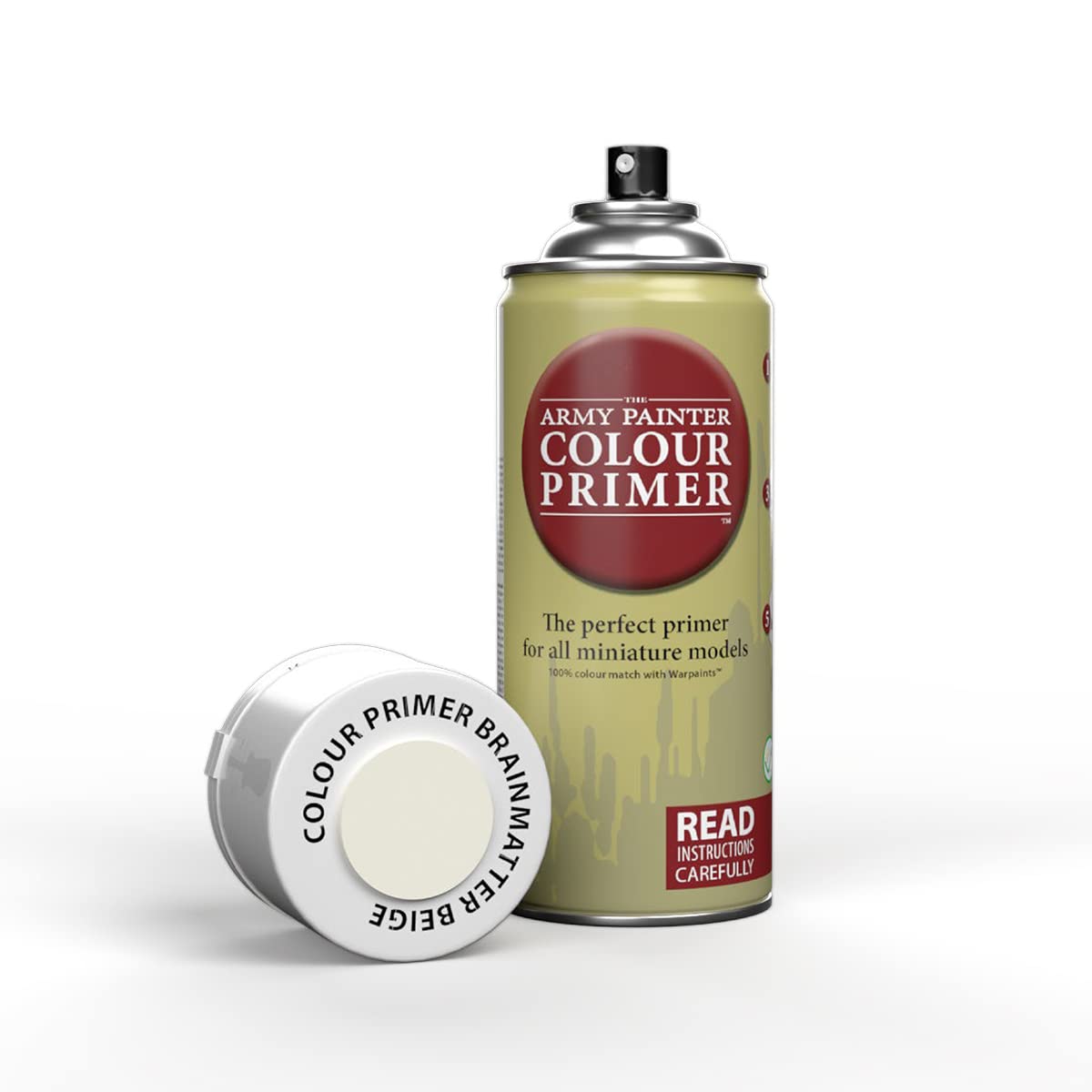 The Army Painter Colour Primer Brainmatter Beige, 400 mL Acrylic Spray Primer, Spray Paint for Miniature Priming Basecoat, Tabletop Roleplaying, Boardgames, and Wargames Miniature Modelling