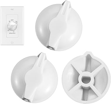 3 Pack Timer Switch Knob Replacement, Timer Knob Replacement Compatible with Intermatic, FD Series Spring Wound Timers for Wall Bathroom Fan Motor Heater Light Timers Switch