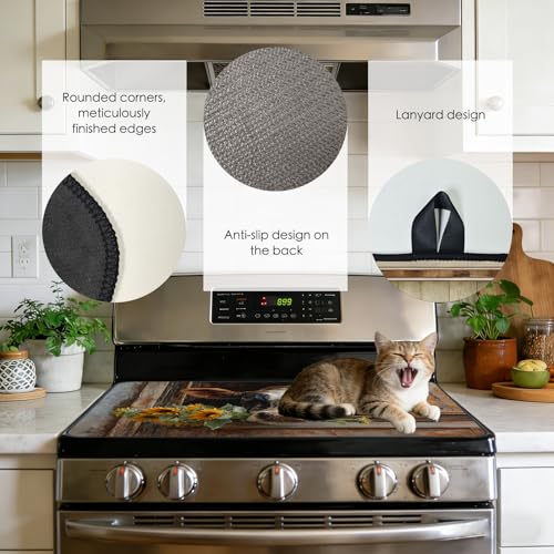 Image of Nuxovilar Cow Sunflower Stove Cover Diatomaceous Earth 28.65x20.47 In