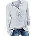 Produktbild TianWlio Langarm Bluse Damen Frauen Mode Lässige Mode V-Ausschnitt Plus Size Print Langarm Knopf Taschen Shirt Top Bluse