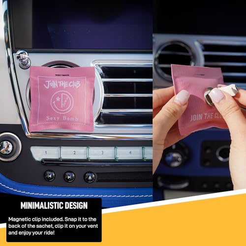 Image of Join The Club Hanging Air Freshener Sachets w /Natural Essential Oils for Car & Home Aromatherapy Fragrance Scent Packets - Oud Wood & Sexy Bomb Scent