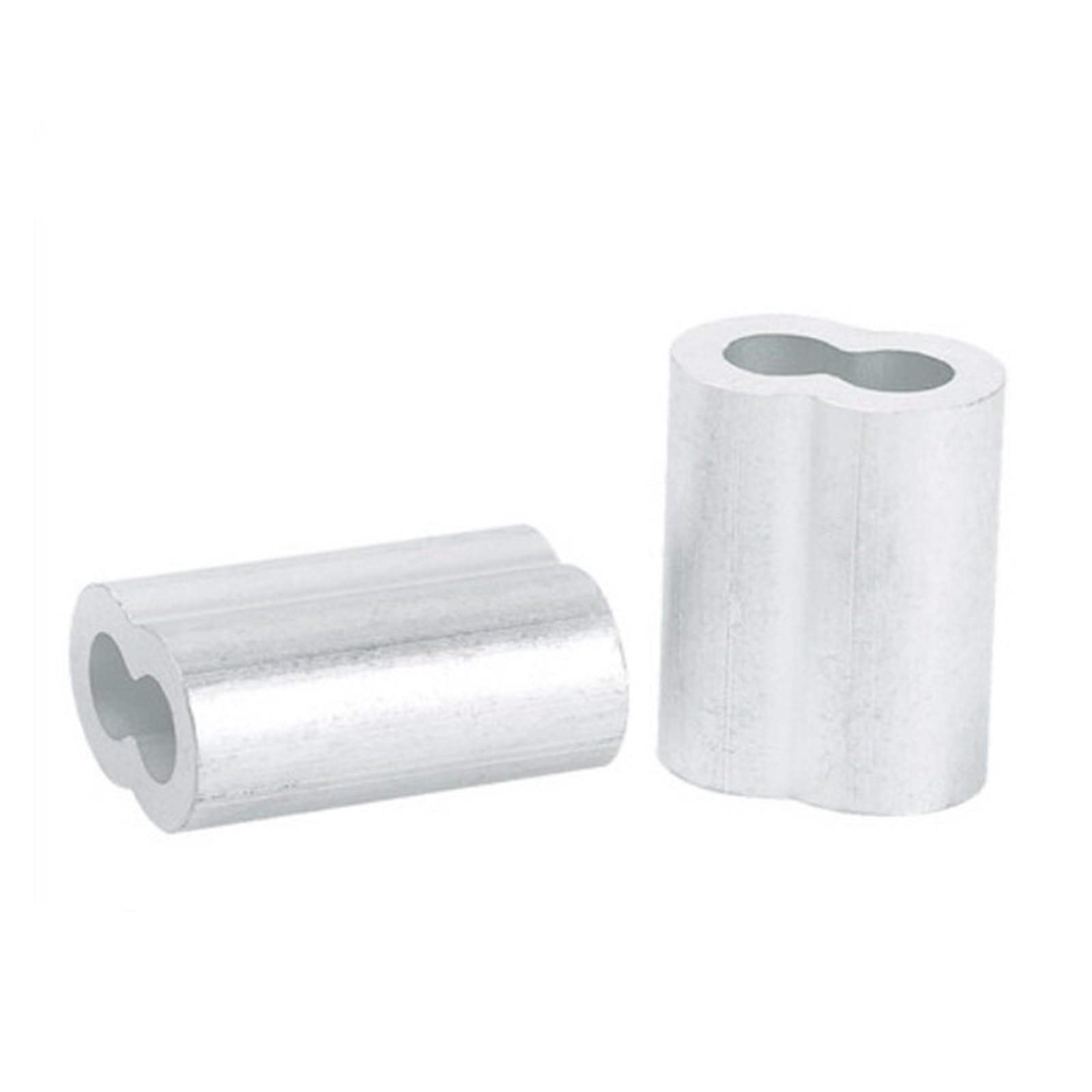 Clip con manicotto a crimpare in alluminio, Manicotti di crimpatura for cavi in ​​alluminio a forma di 8 con doppio foro, argento, diverse misure(M8)