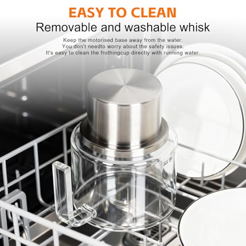 Image of 8 in 1 Milk Frother and Steamer, 20 oz Large Capacity, 550 Watts, Fast Froth Whip Creamy, Automatic Warm and Cold Foam Frother for Coffee, Latte, Macchiato, Cappuccino, Hot Chocolate