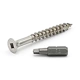 Stainless Steel Deck Screws, #6 x 1-1/2 inch, Square Drive, Type 17 Tip, 18-8...