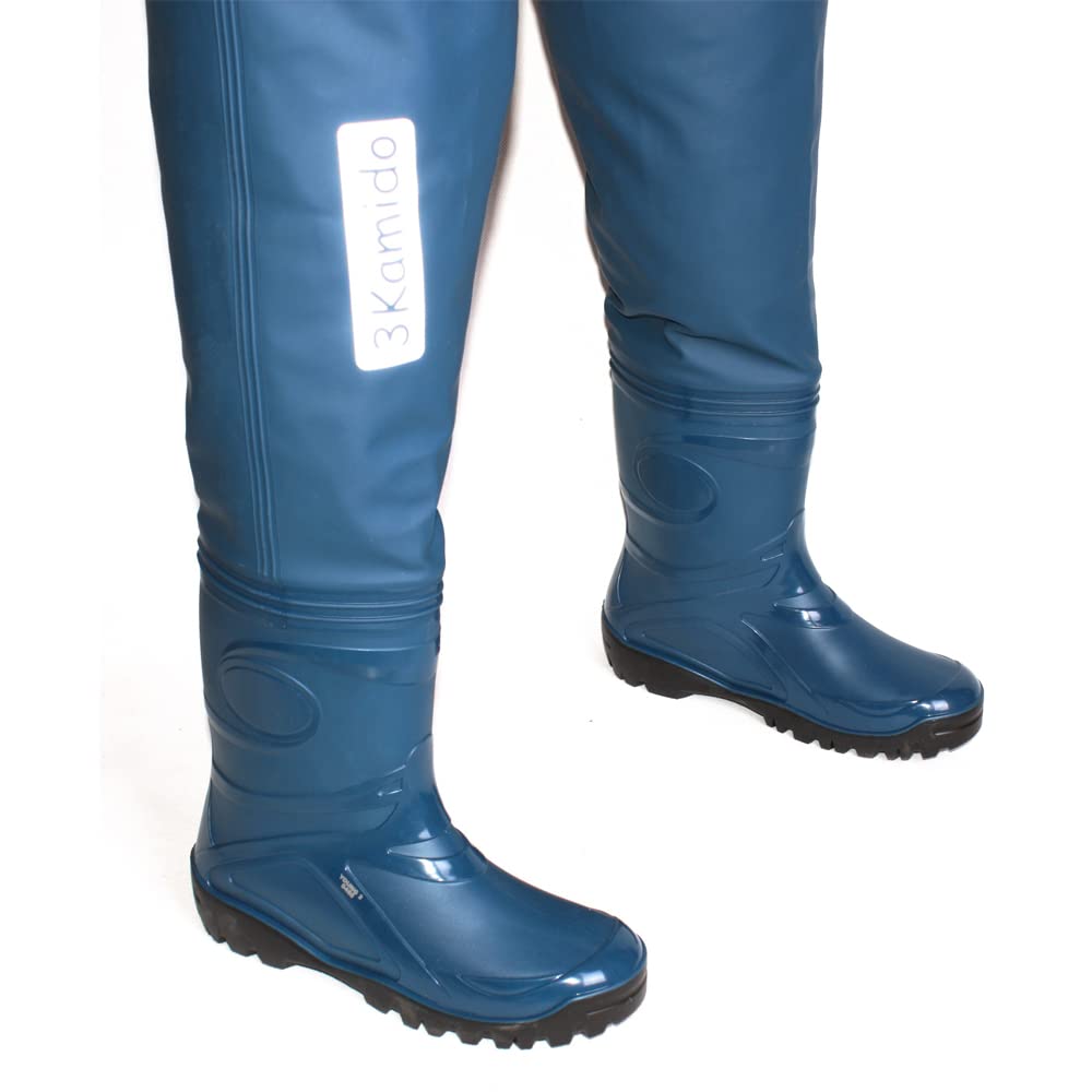 Wathose für Jugendliche, strapazierfähige Hosenträger, Trage- und Aufbewahrungstasche, Solider Sohle, Schwarz und Grün und Denim Blau, 36, 37, 38, 39, 40, 41, 42 EU, Junior Angeln Stiefel