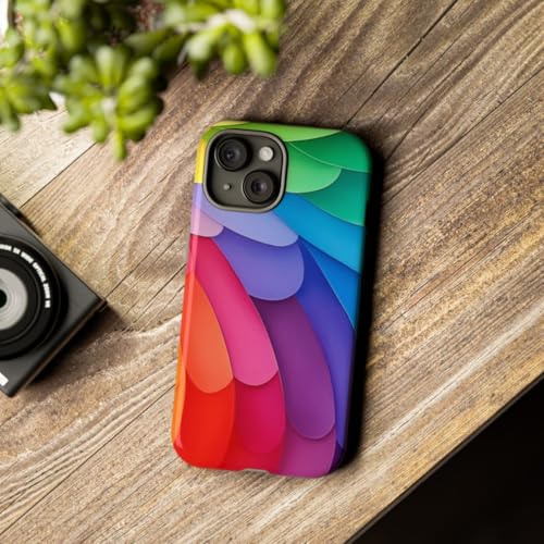 Coque rigide iPhone 15 arc-en-ciel brillant multicolore - 3