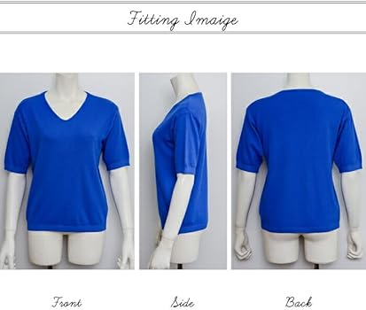 Amazon | [コウエイストア] ニットトップス レディース Vネック 半袖