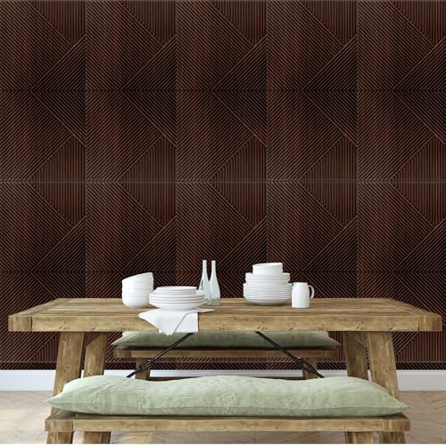 Image of Kayra Decor 3D Self Adhesive Wall Panel Walnut Wood TP 106 Design Pack of 40 Covers 107.80 Sq. Ft.TP106