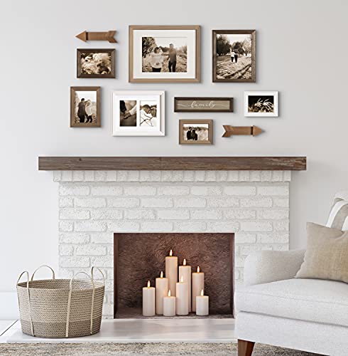 Image of Kate and Laurel Bordeaux Expressions Wall Decor Collection, Set of 10, Industrial Farmhouse Finishes, Assorted Size Frames and Decorative Wall Accents