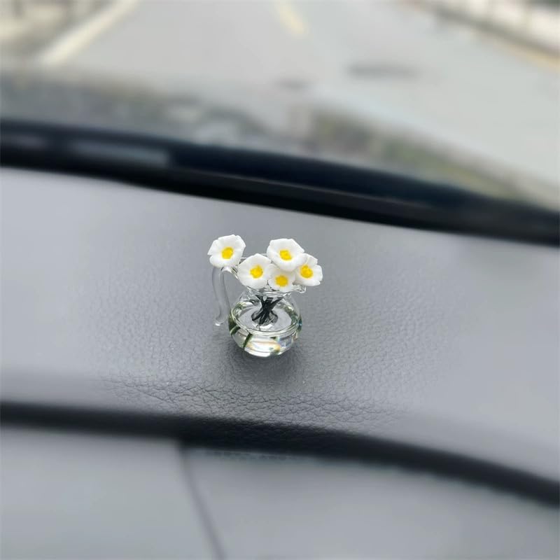 Amazon.co.jp: ミニガラス花瓶 ユリの花 カーデコ 女性用 車用 繊細で
