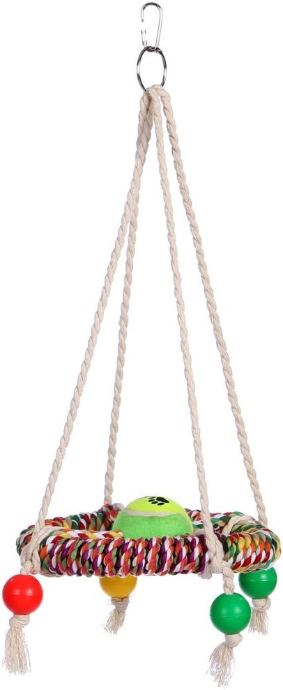 DETOP Bird Perch Toys Parrot Rope Flying Trapeze Birds Hanging Bungee Swing Stand