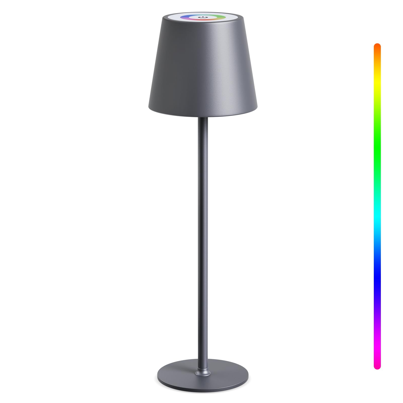 MALUX Tischlampe Kabellos, Dimmbar LED Akku Tischleuchte - 8-15H Akkulaufzeit, USB-C Aufladung, IP54 Wasserdicht (Grau)