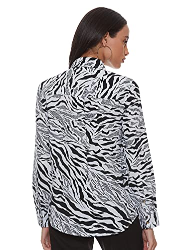 Image of Marks & Spencer Womens Printed Linen Blend Collared Neck Regular Fit Shirt