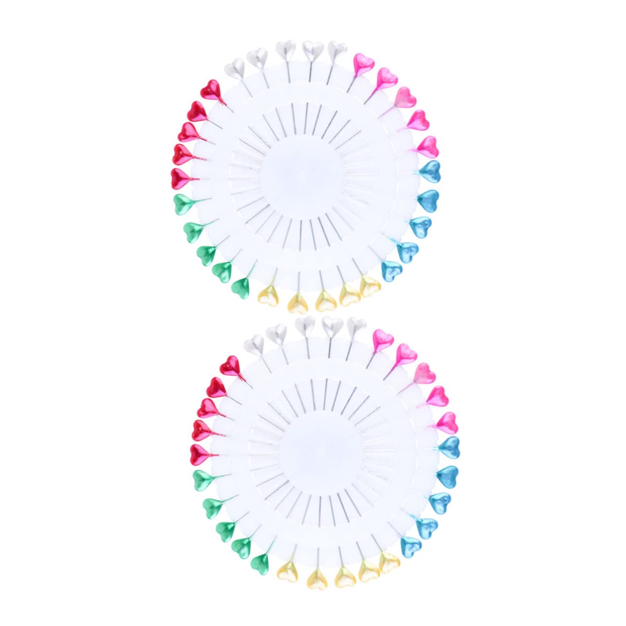 HOMSFOU 3pcs Multi-Heart Head Beading Needles for Maps Sewing Pins Heads for Quilting Colorful Embroidery Needles Storage Box