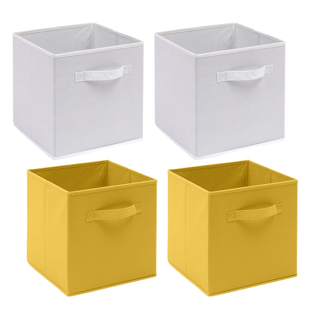 Homullel Foldable Storage Cube Boxes Set of 4, Storage Unit Box with Handle, Collapsible Storage Bins Organiser for Shelf Closet Organization — image 1