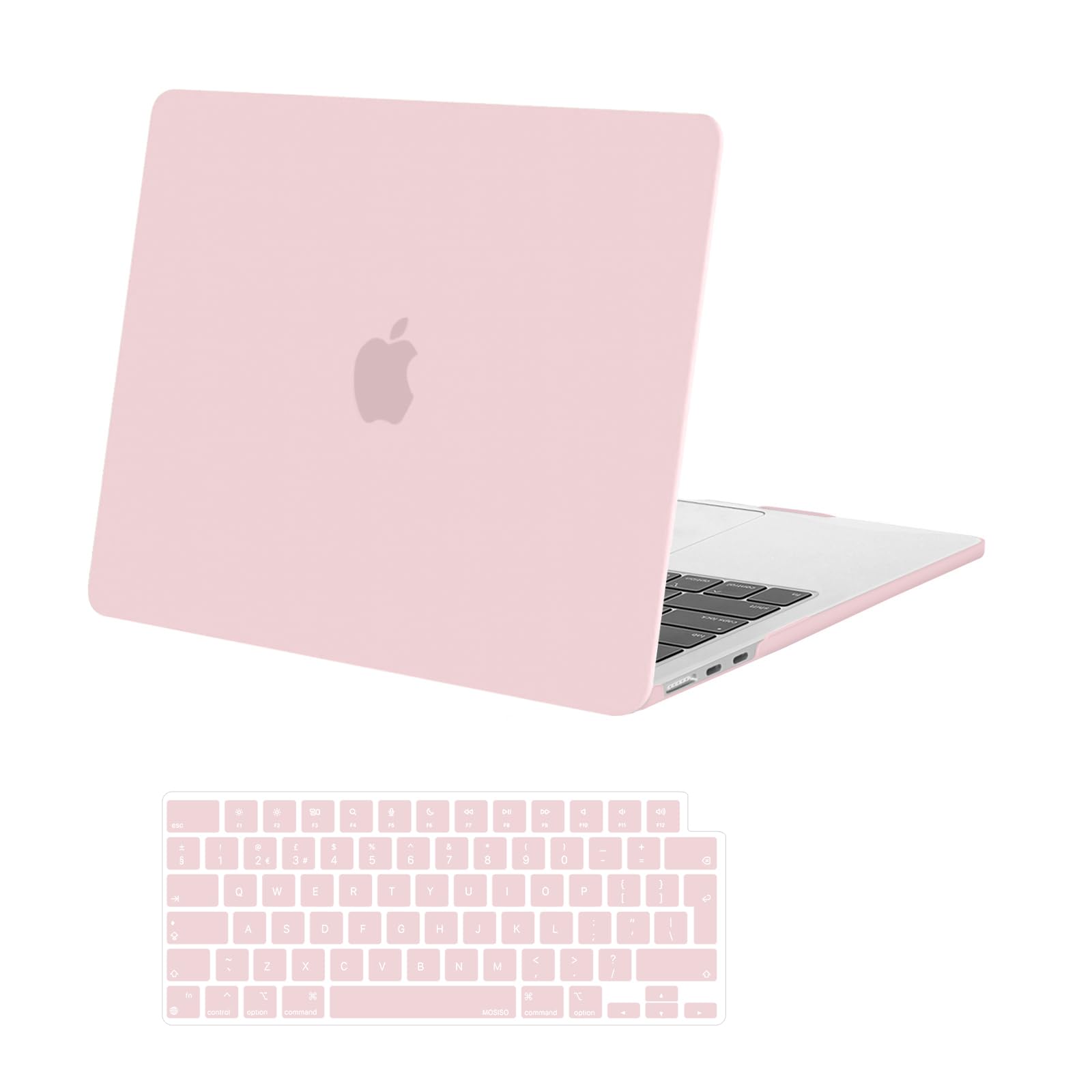 MOSISO Kompatibel mit MacBook Air 13 Zoll Hülle M5 M4 M3 M2 2026 2025-2022, Ultradünne Hartschale Hülle für MacBook Air 13,6 Zoll A3449 A3240 A3113 A2681 & Tastaturschutz, Babyrosa