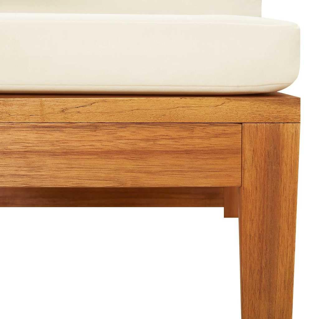 vidaXL Divano Angolare con Cuscini Bianco Crema in Massello di Acacia