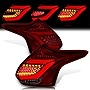 AJP Distributors Replacement Smoked Red Lens LED Tail Lights Streak Brake Stop Driving Lamps Pair Assembly Driver + Passenger Compatible/Replacement For Focus ST Hatchback 2012 2013 2014 12 13 14