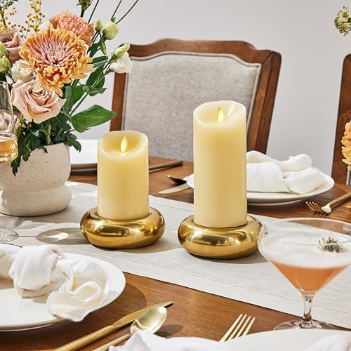 Luminara 996215 Ivory Moving Flame Pillar Flameless Led Candle, Scalloped Edge, Real Wax, Unscented, Timer thumb #2