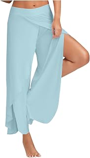 DIYIOUZHOU Yoga Pants Plus Size for Women Cigarette Classy Slacks Ladies Comfortable Office Extra Long Autumn Expandable WAIS Flouncy Thin Colorful Boxy Fit Jogger Ladies Light Blue