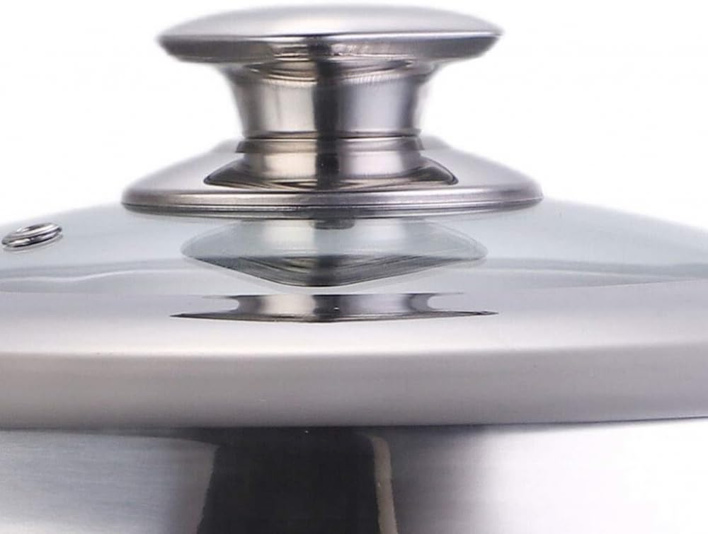 Coperchi per padelle in acciaio inox, coperchio visibile per wok, pentola per zuppa, pentola a vapore, coperchio con manico e foro di sfiato per coperchio di copertura della casseruola, 38 cm