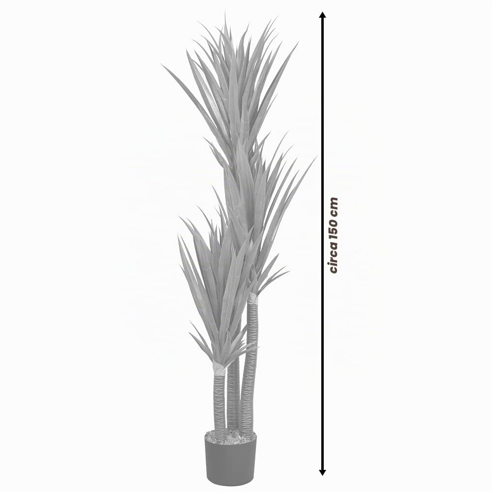 Decovego Yucca Pianta Artificiale Plastica 150 cm Abitacolo, Selezione pianta di Yucca:Pianta di Yucca Modello 2