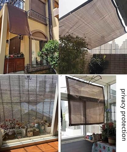 Voile d'ombrage rectangulaire 3x3 m marron imperméable pour balcon - 8