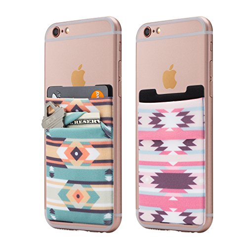 Cardly Wallet | Card and Money Holder for Cell Phone | Sticks On Case (Aztec)