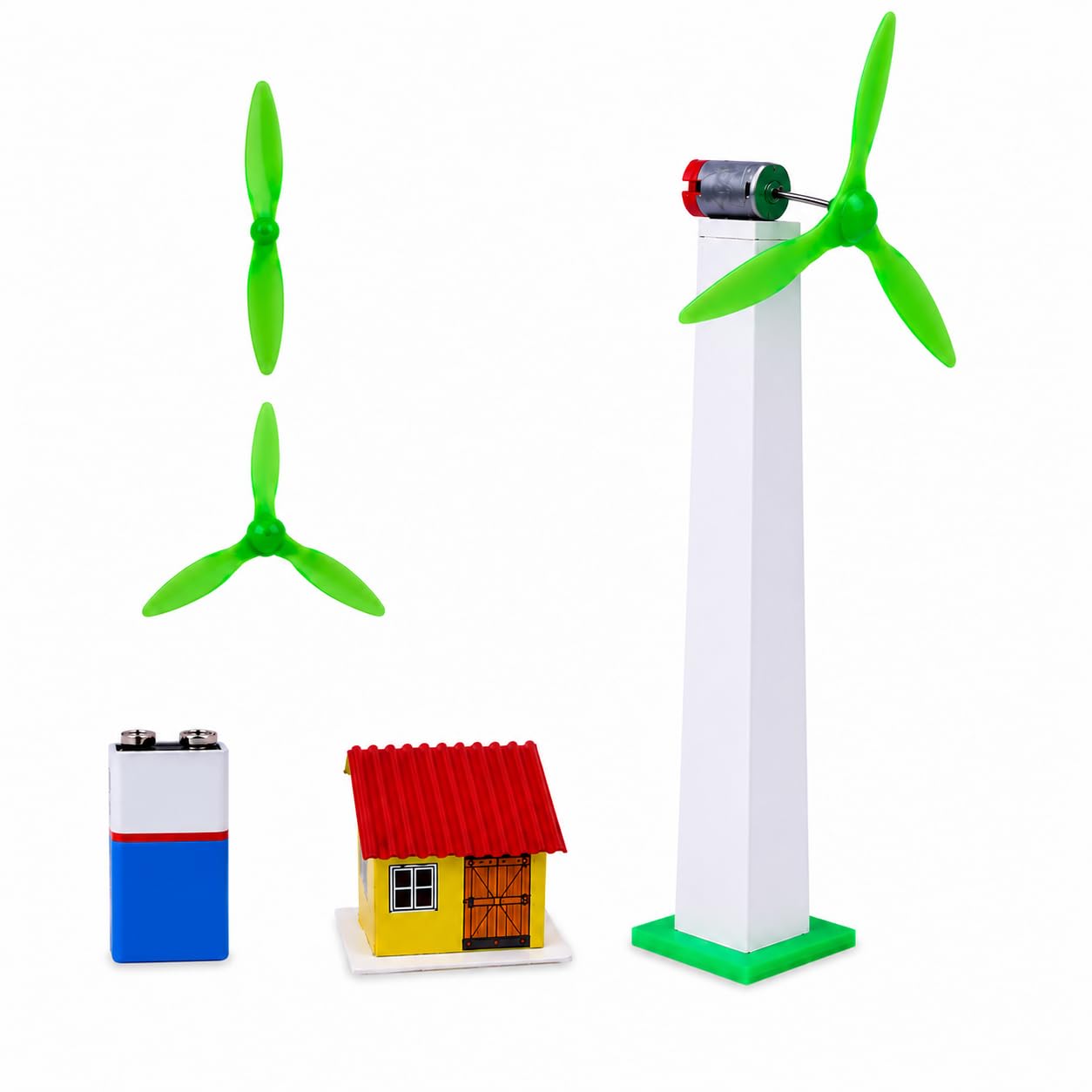 DIY Windmill School Project & Model Making Kit, 29 cm | Handmade Foam Board Stand, Paper House Included, 9V Battery Included, Easy to Assemble, Ideal for School Projects-picture-18