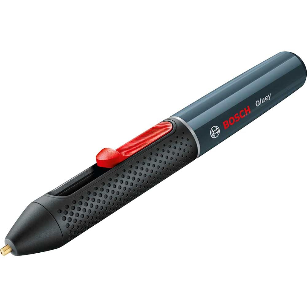 Bosch Akku Heißklebestift Gluey Smoky Grey (mit 20 Klebesticks, Grau, im Karton)