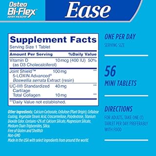 Osteo Bi-Flex Ease Advanced Triple Action with Vitamin D Joint Supplements, Mini-Tablets, 28 Count, Pack of 2