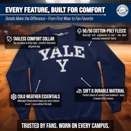 Image of NCAA College Sweatshirt Fleece Crewneck Pullover for Men and Women | Officially licensed NCAA college gameday crewneck pullover - 9 oz fleece lined sweatshirt with arch and logo design
