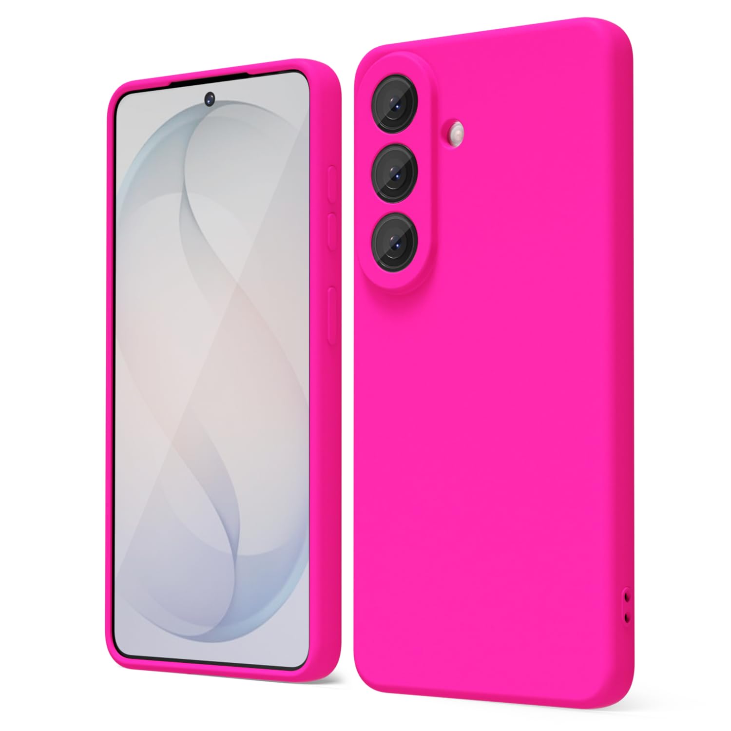 oakxco for Samsung Galaxy S24 Ultra Phone Case Liquid Silicone, Neon Bright Solid Color, Thin Slim Soft Rubber Gel Matte TPU Plain Simple Cover for Women Girl Cute, Hot Pink Fuchsia — view 439