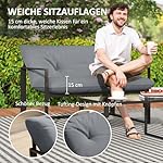 Outsunny Gartenmöbel-Set Stahl für 4 Personen Grau