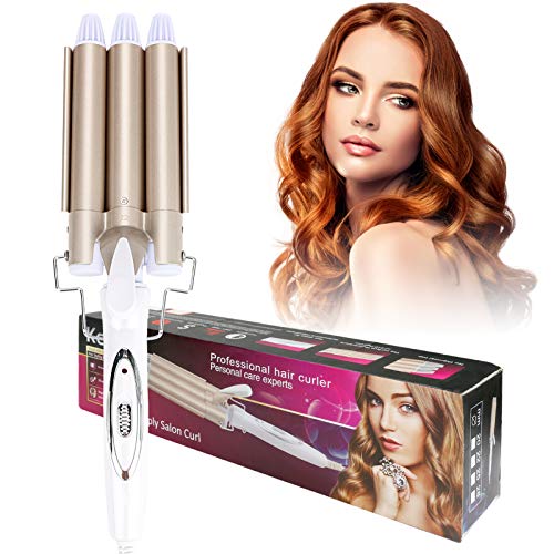 Allnice Curling Iron 3 Barrel Curling Iron 1 Inch Hair Wavers with Two Gear Adjustable Temperature Control Curling Wand Tongs Crimping Bubble Styling Tool Tourmaline Ceramic for Long Short Hair
