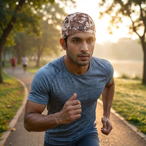 Image of Unisex Helmet Skull Cap for Bikers & Cyclists, Polyester Head Cap, Hair Inner Helmet Cap for Men, Sweat Cooling Beanie Cap, Skull Mask for Summer, Bike Accessories