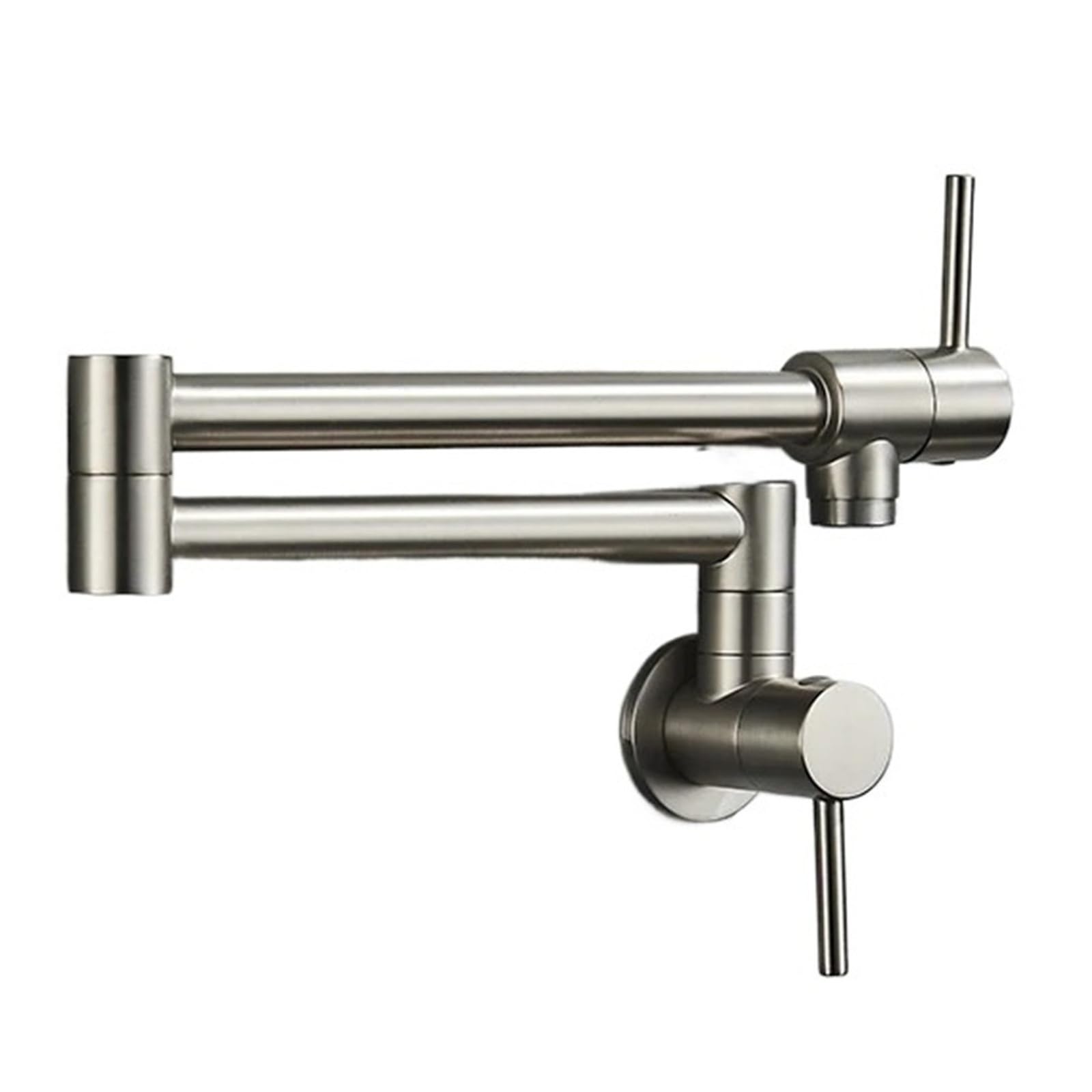 ZQFHSX Brushed Nickel Foldable Kitchen Faucet Brass Wall Mounted Rotate Folding Spout Single Handle Cold Water Sink Tap DIY Renovation