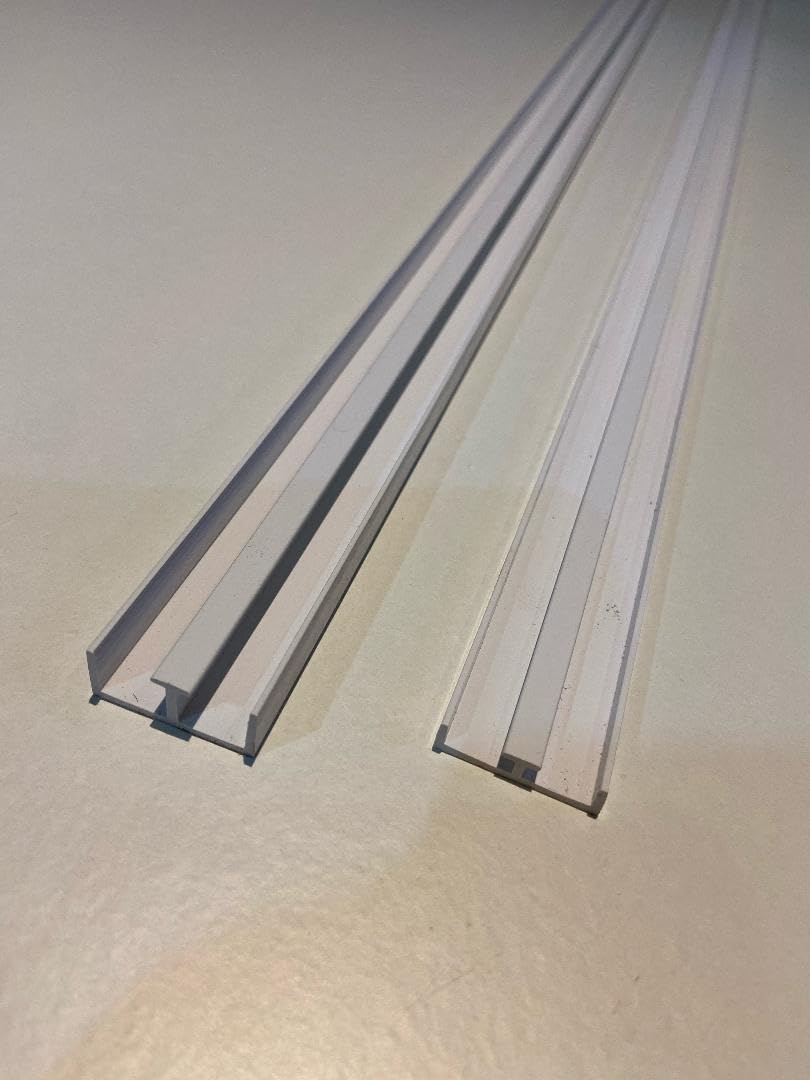 White 8mm Sliding Door Track (5' 152cm Long)