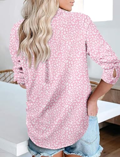 Image of Magritta Women's Shirts Fashion Casual Loose Fit Long Sleeve Button Down Lightweight Collared Blouse Tops
