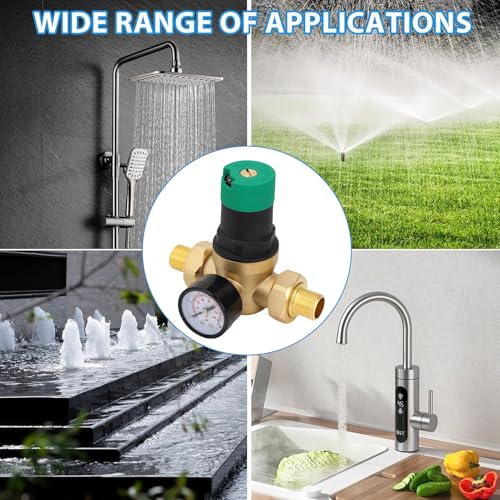 Régulateur de pression d'eau réglable 3/4 avec compteur pour protéger le chauffage