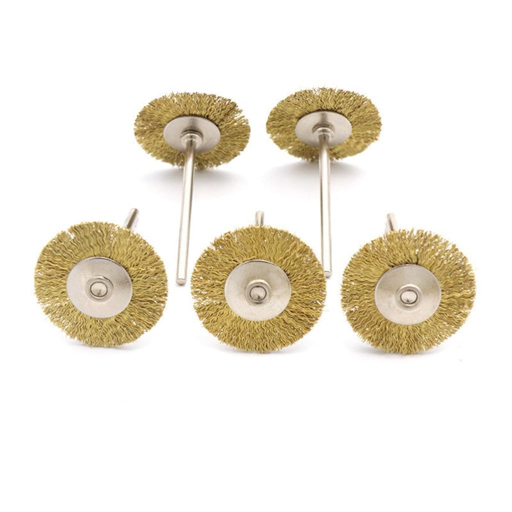 Brosse de fil en laiton pour outil rotatif et graveur | Lot de 10 pcs rondes