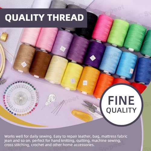 Set de 30 hilos de coser colores arcoiris 1000 yd miniatura 5