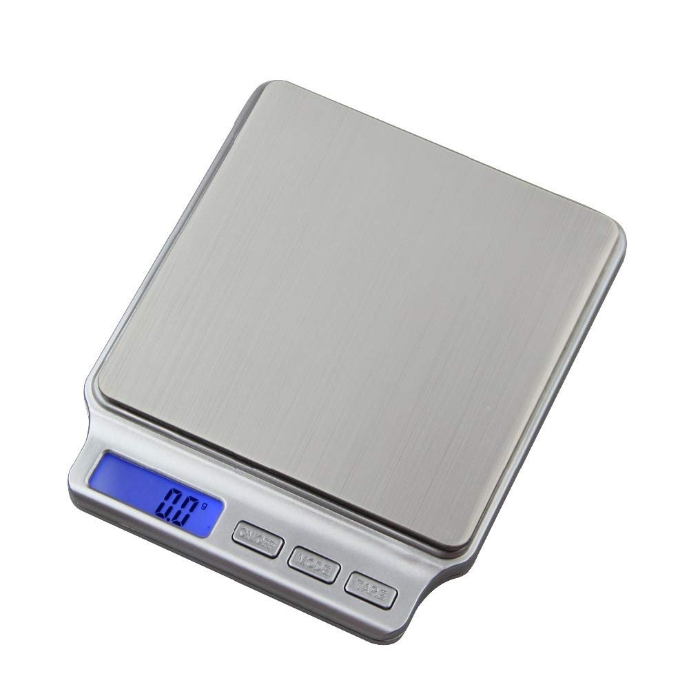 Elektronische Präzisionswaage, digitale Waage, digitale Küchenwaage, 2000 g x 0,1 g, tragbare elektronische Waage, Taschen-LCD-Präzisions-Schmuckwaage, Waage, Präzisions-Gramm-Skala, genaue Messung (F