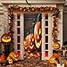 Qilmy Halloween Pumpkin Door Cover Decoration 36x98in Large Fabric Holiday Party Decoration Sign for Front Door Porch Outdoor Decor Window Wall618