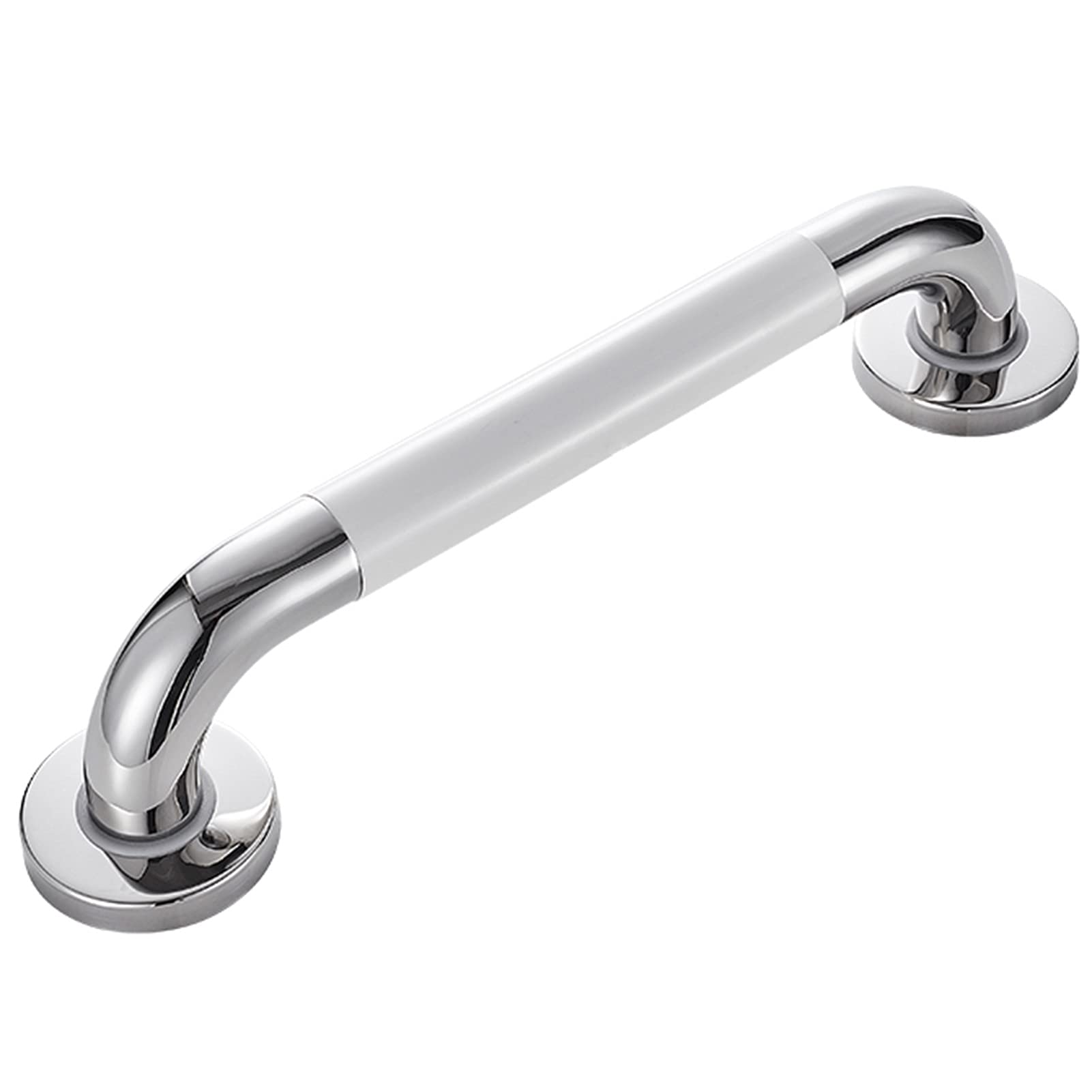 Maniglione di Sicurezza Antiscivolo in Acciaio Inox 304 per Bagno, Doccia e WC, Ideale per Anziani, Bambini, Persone disabili e infortunate (Colore: Bianco, Dimensioni: 40 cm).