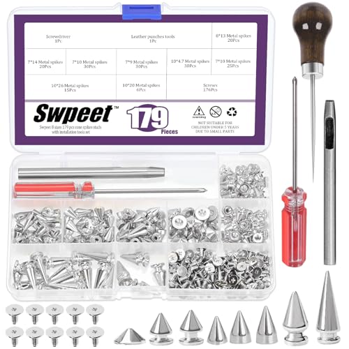 Swpeet 179 set 8 tailles argent pointes coniques avec bouchon à gratter tournevis poinçonnage...