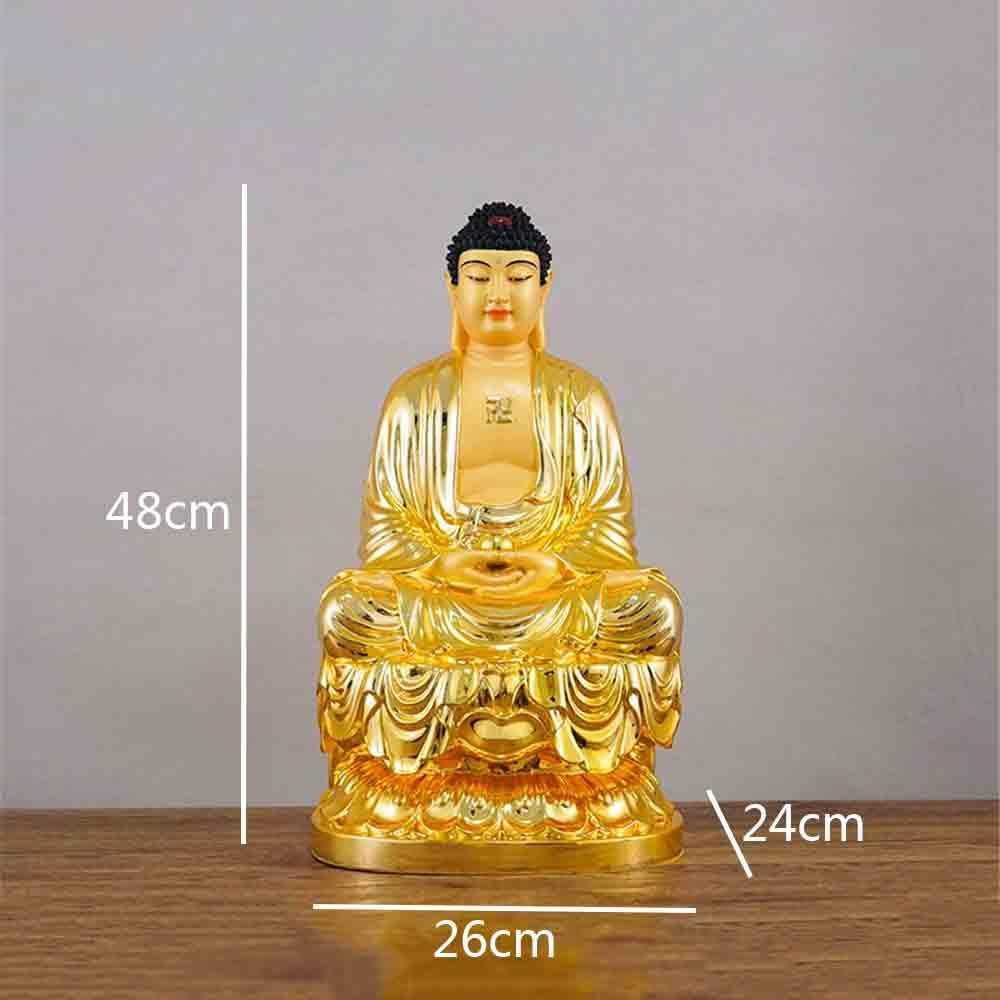 Figuras de Budas Estatua de Buda de latón for el hogar, Sala de Estar, vestíbulo, decoración Feng Shui, Adornos de adoración Zen Budas Decorativos(Grande)