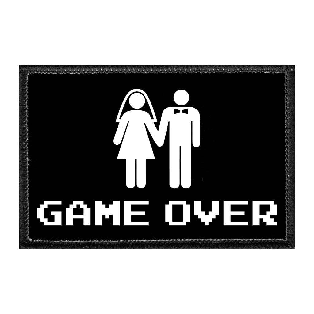 Game Over | Hook and Loop Attach for Hats, Jeans, Vest, Coat | 2x3 in | by Pull Patch